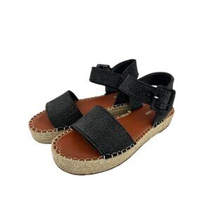 Gianni Bini Black‎ Textured Strap Sandals With Espadrille Soles Size 7.5